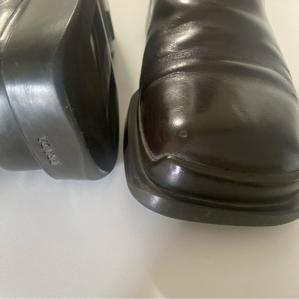 Prada Men Brown Chelsea Leather Ankle Boots Size 7.5  Retail $1190 - Picture 12 of 16